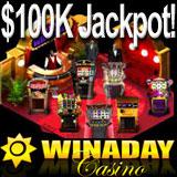 WinADayCasino.eu online casino offers progressive jackpots which you can win by playing the best slot machine games!